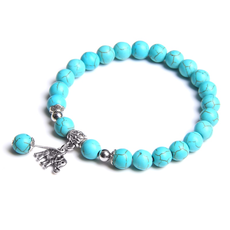 Fahlo Bracelet de suivi d'éléphant, élastique, soutient Save the Elephants, taille unique pour homme et femme, One Size, Pierre, Pas de gemme